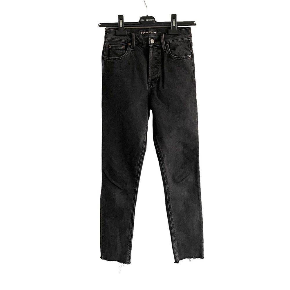 ARITZIA Denim Forum Yoko High Rise Slim Denim Jeans Black 23 - Picture 2 of 4